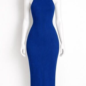 Zara Cobalt Blue Halter Maxi Dress